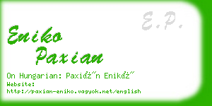 eniko paxian business card